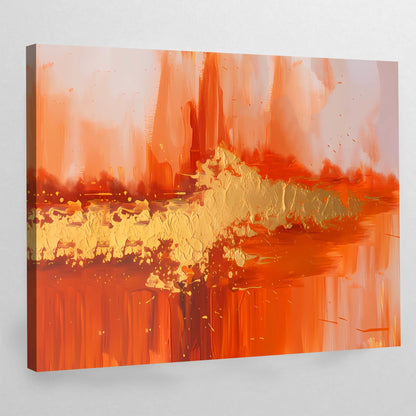Orange Abstract Canvas - Luxury Art Canvas