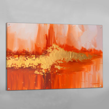 Orange Abstract Canvas - Luxury Art Canvas