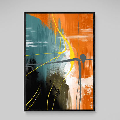 Orange Abstract Wall Art - Luxury Art Canvas