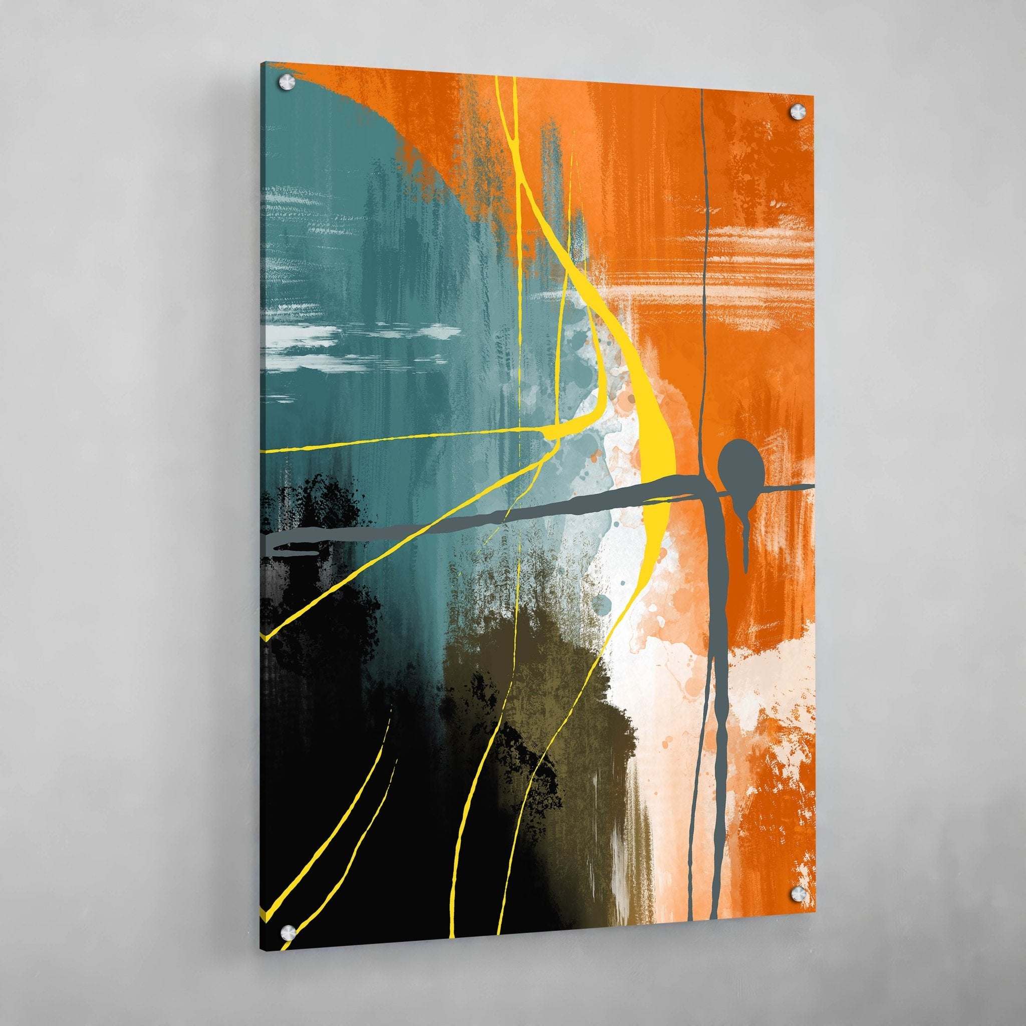 Orange Abstract Wall Art - Luxury Art Canvas