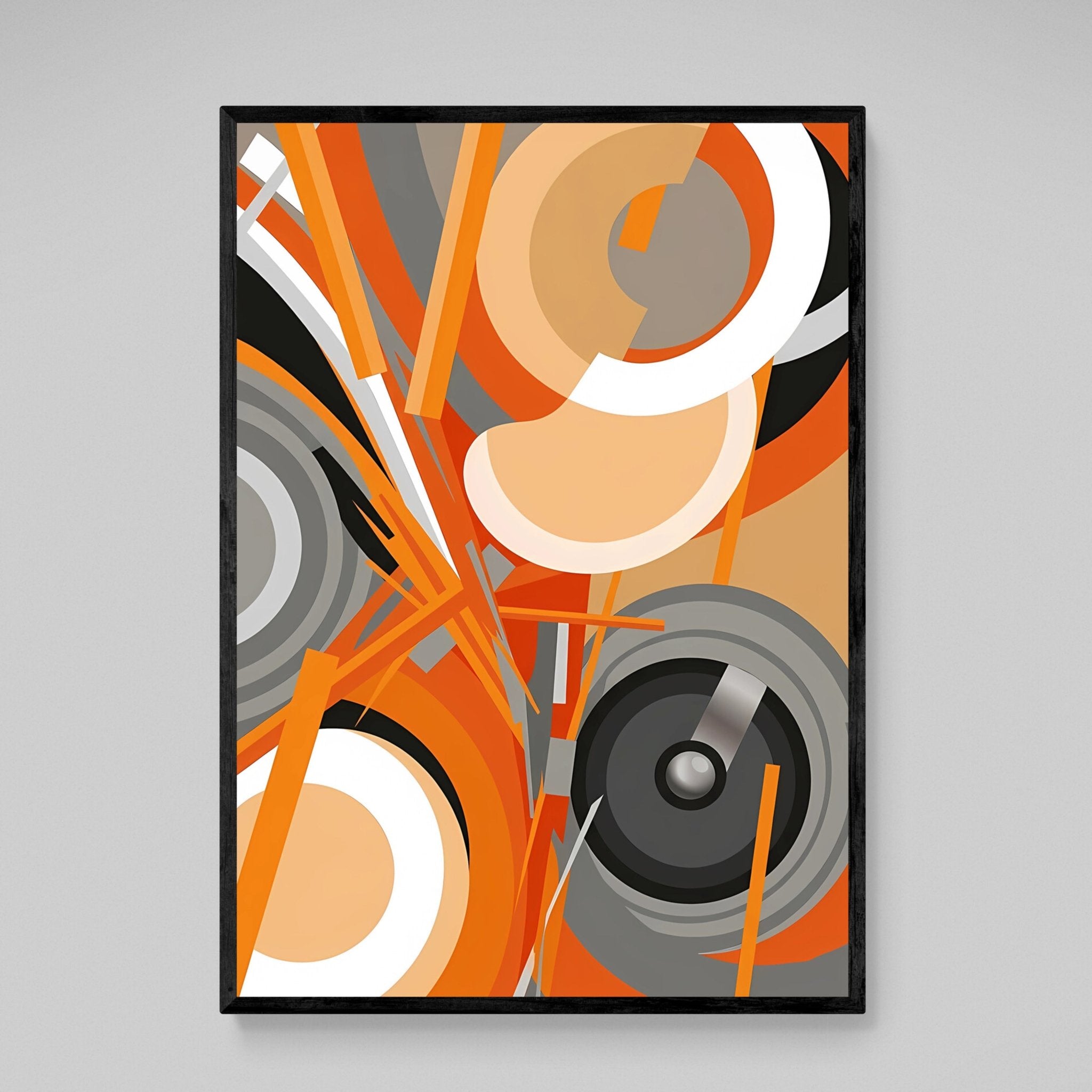 Orange Geometric Abstract Wall Art - Luxury Art Canvas