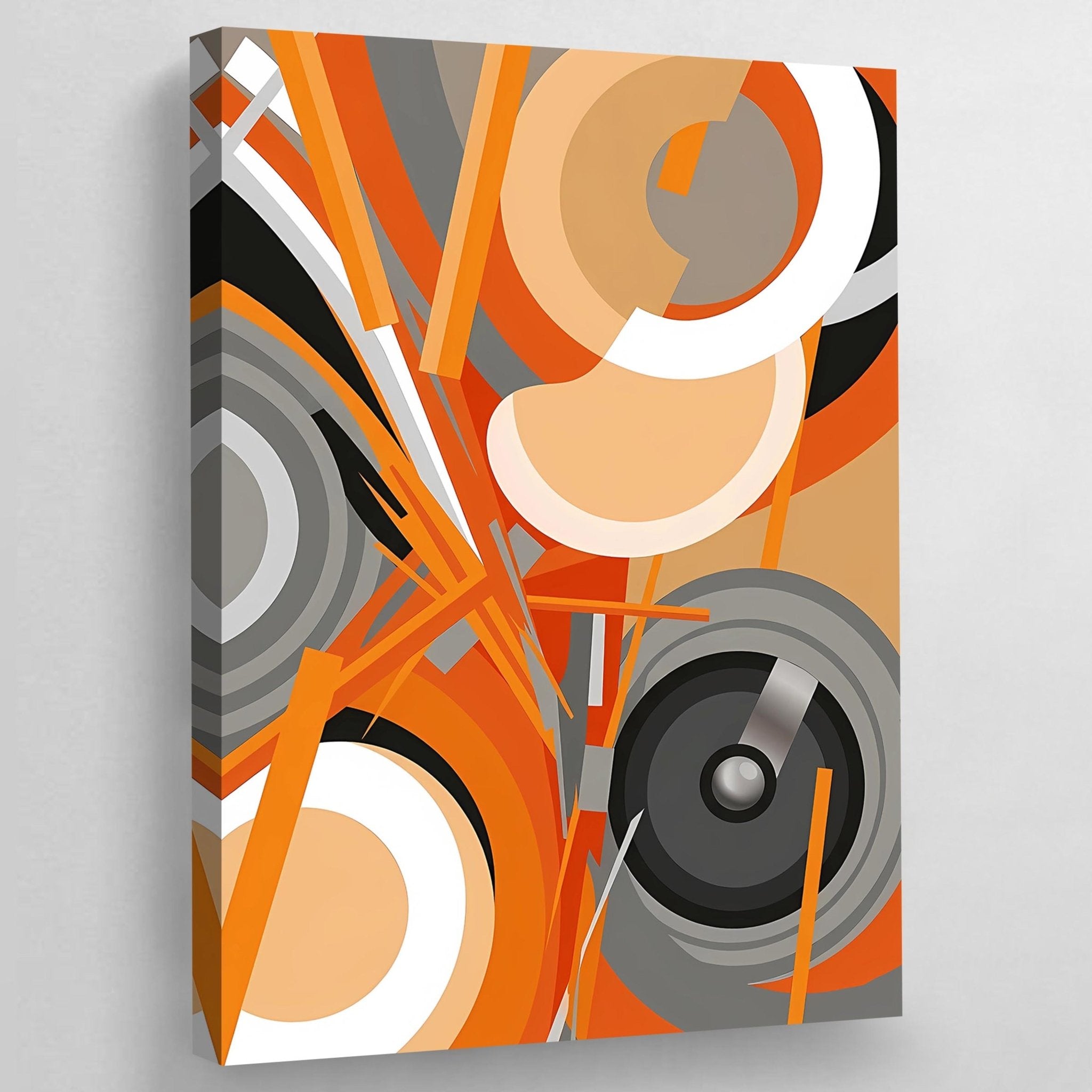 Orange Geometric Abstract Wall Art - Luxury Art Canvas
