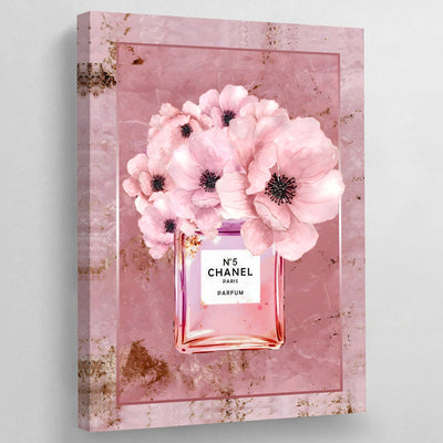 Pink Chanel N°5 Wall Art - Luxury Art Canvas