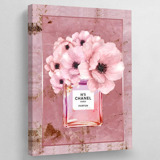 Pink Chanel N°5 Wall Art - Luxury Art Canvas