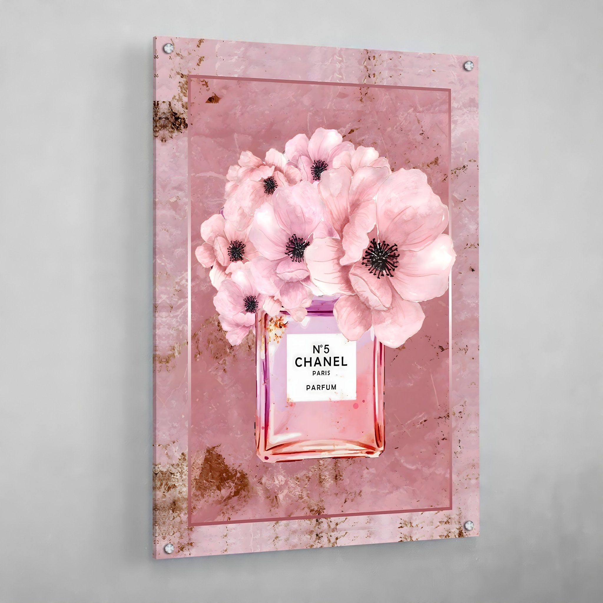 Pink Chanel N°5 Wall Art - Luxury Art Canvas