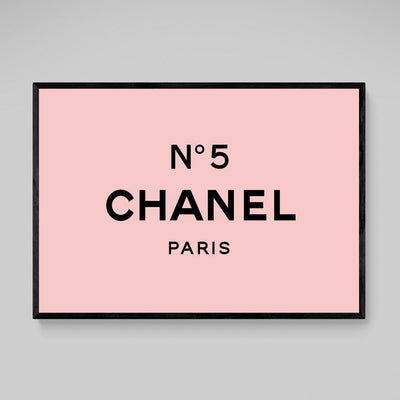 Pink N°5 Chanel Wall Art - Luxury Art Canvas