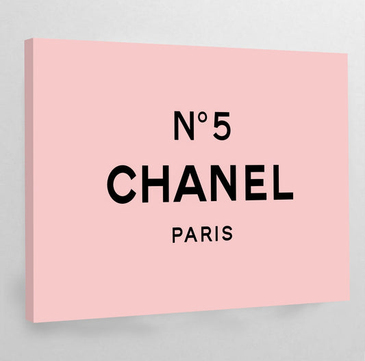 Pink N°5 Chanel Wall Art - Luxury Art Canvas