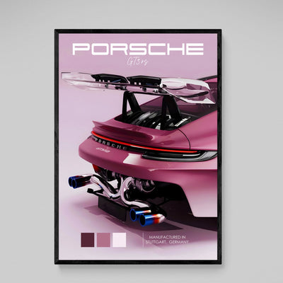 Pink Porsche Wall Art - Luxury Art Canvas
