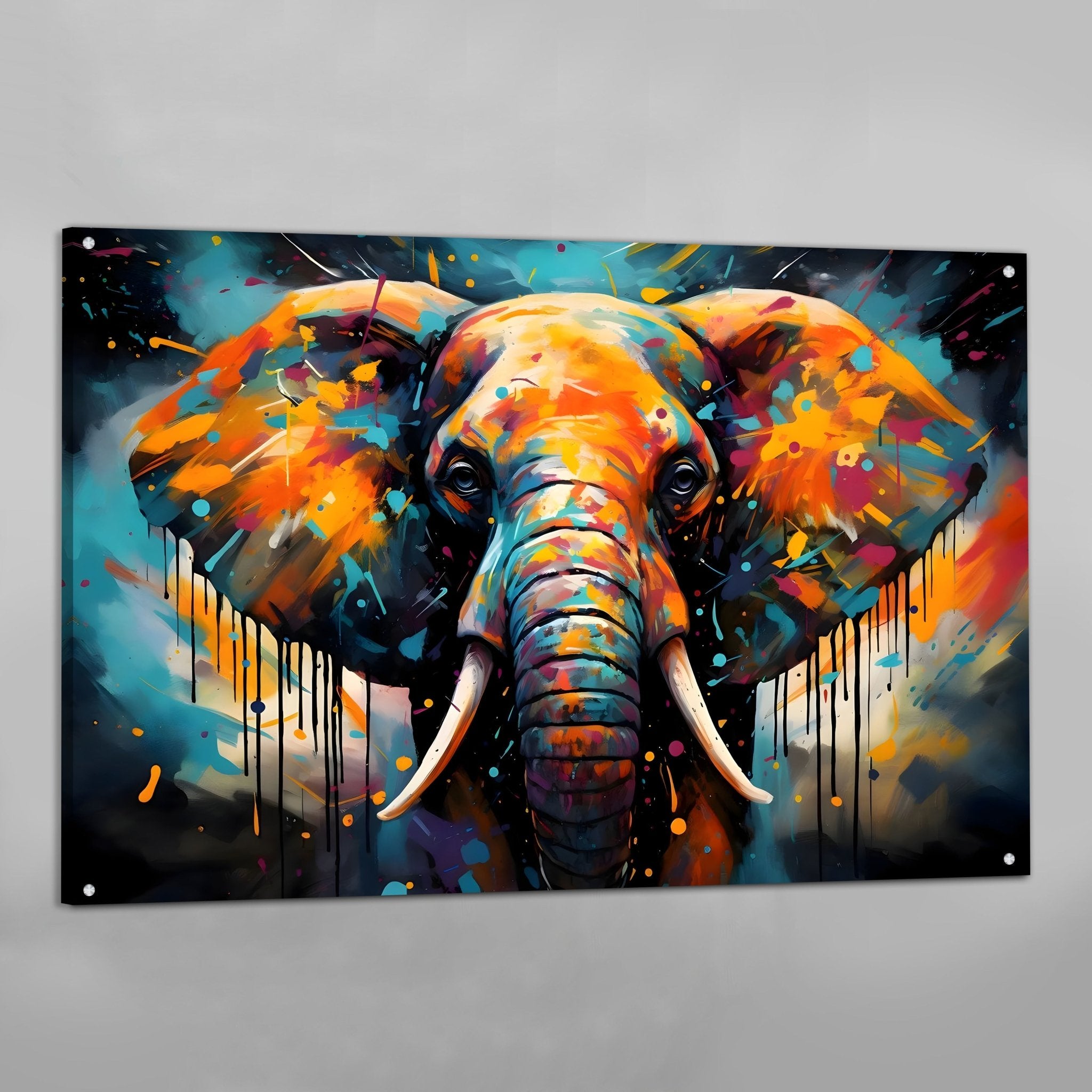 Pop Art Elephant Canvas Wall Art - Luxury Art Canvas