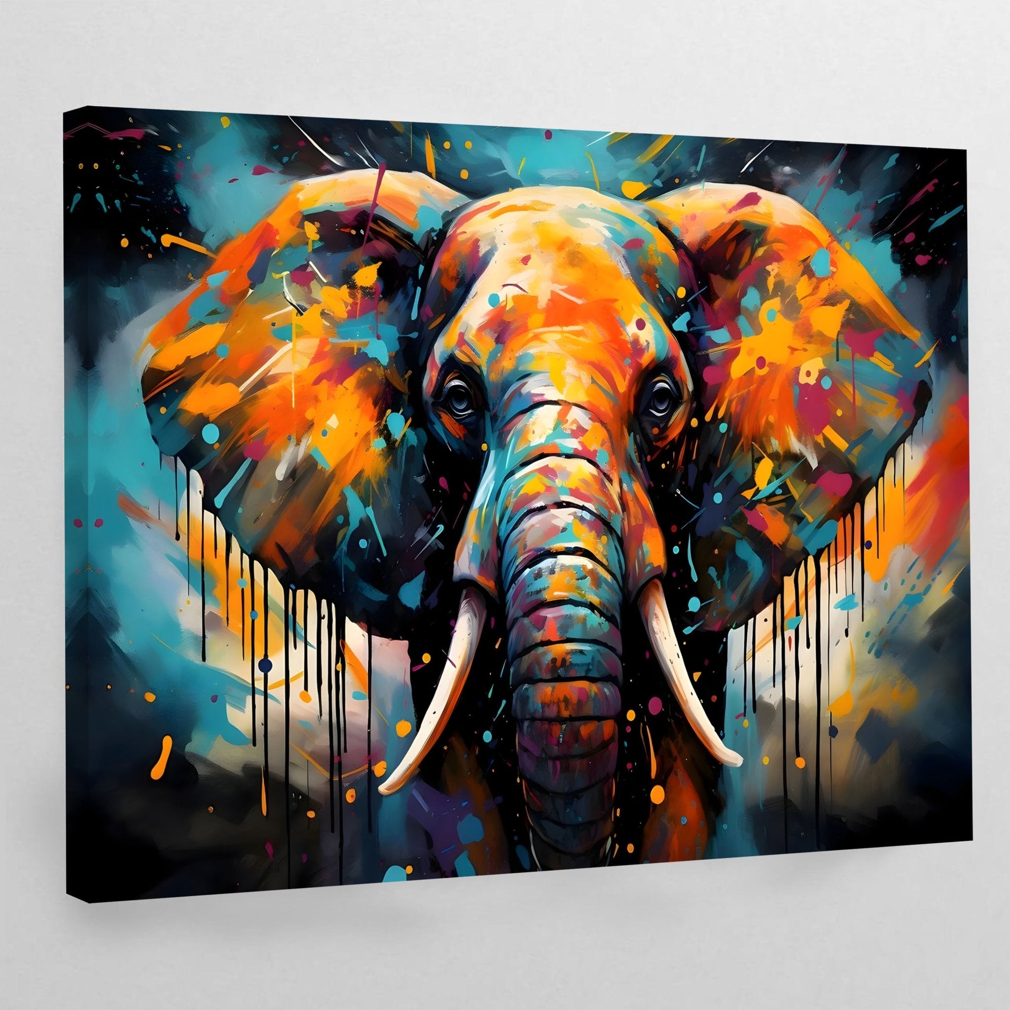 Pop Art Elephant Canvas Wall Art - Luxury Art Canvas