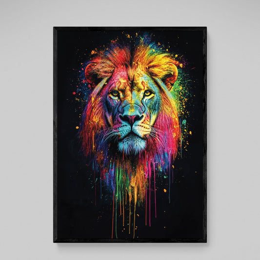 Pop Art Lion Canvas Art - Luxury Art Canvas