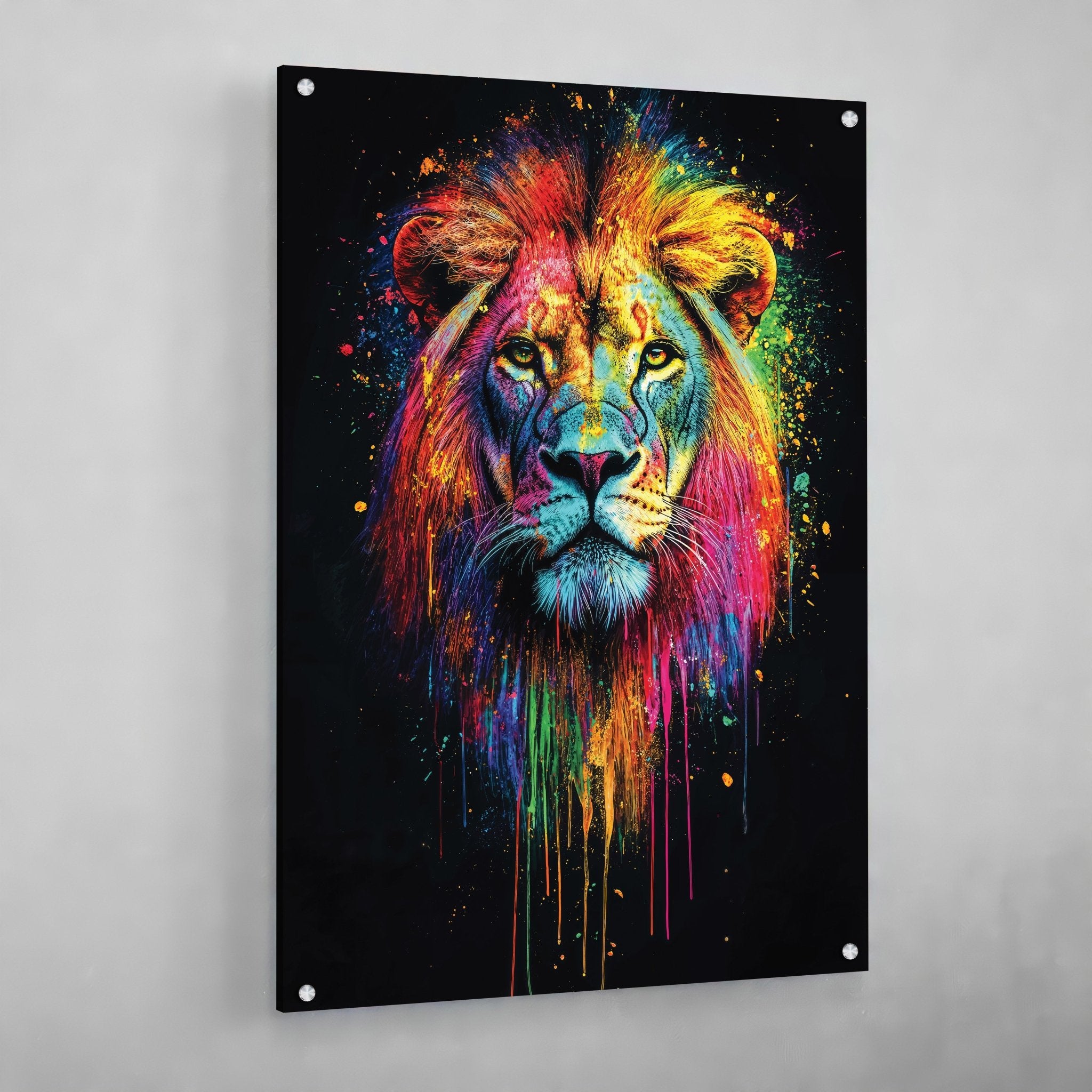 Pop Art Lion Canvas Art - Luxury Art Canvas