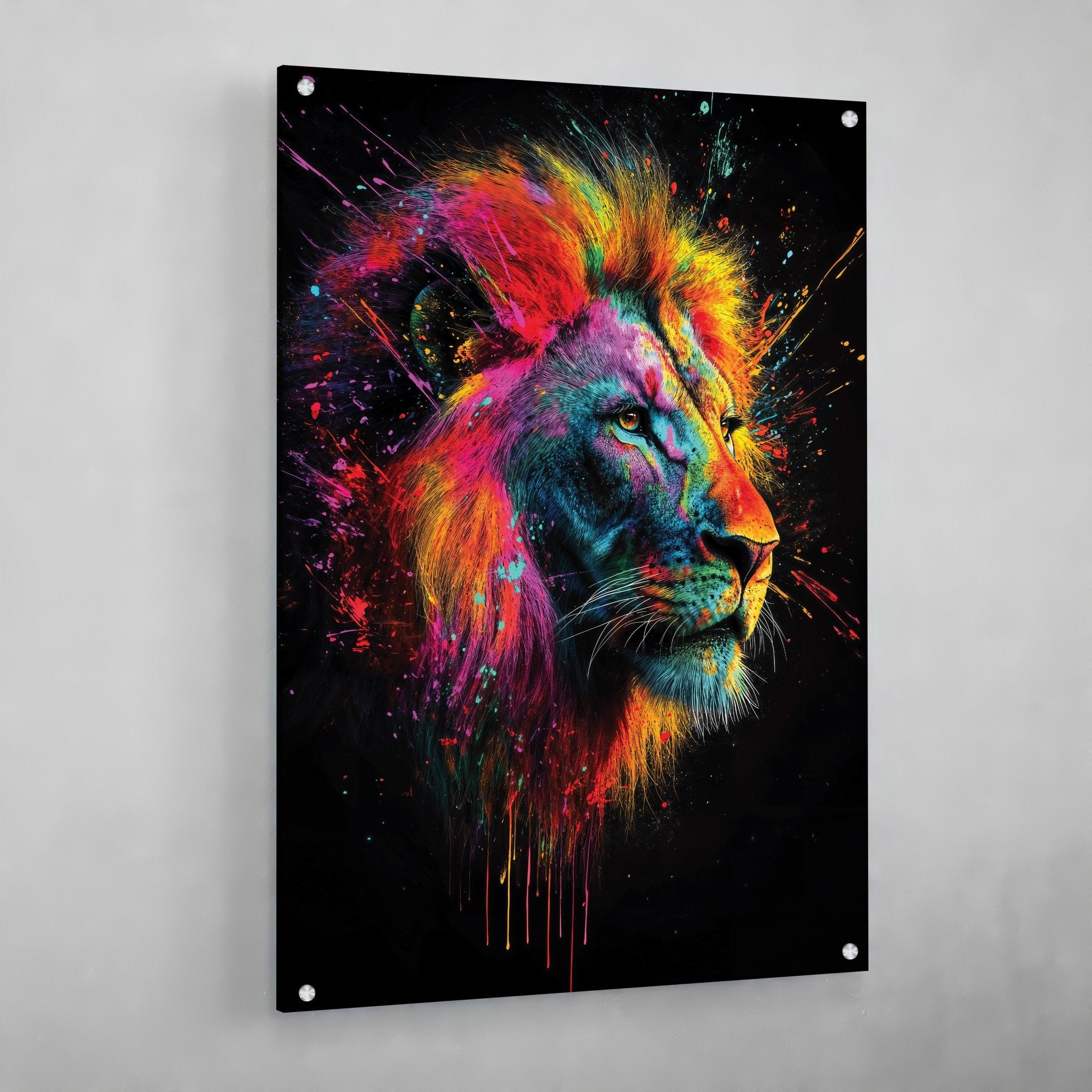 Pop Art Lion Canvas Wall Art - Luxury Art Canvas