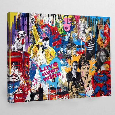 Pop Culture Graffiti Canvas Wall Art - Luxury Art Canvas
