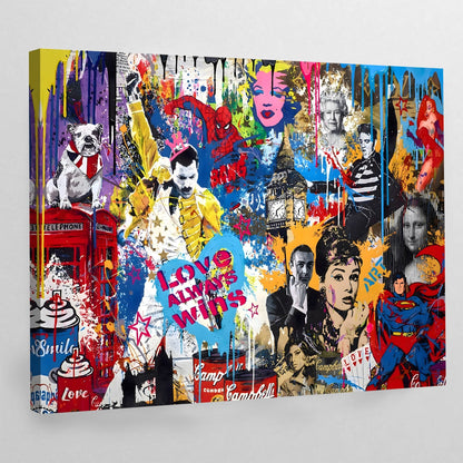 Pop Culture Graffiti Canvas Wall Art - Luxury Art Canvas