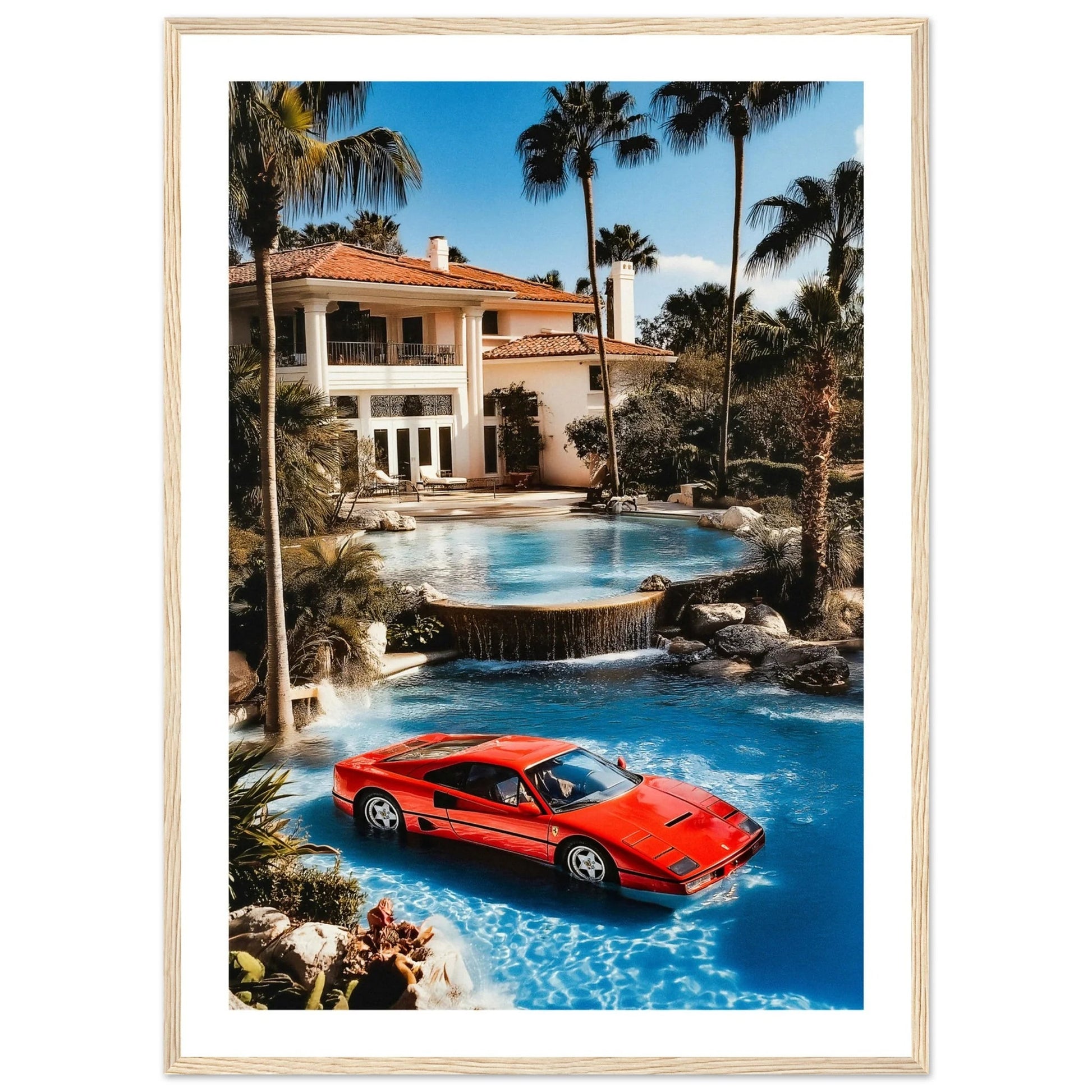 Red Ferrari Photography Wall Art - Luxury Art Canvas