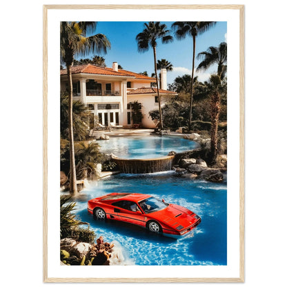 Red Ferrari Photography Wall Art - Luxury Art Canvas