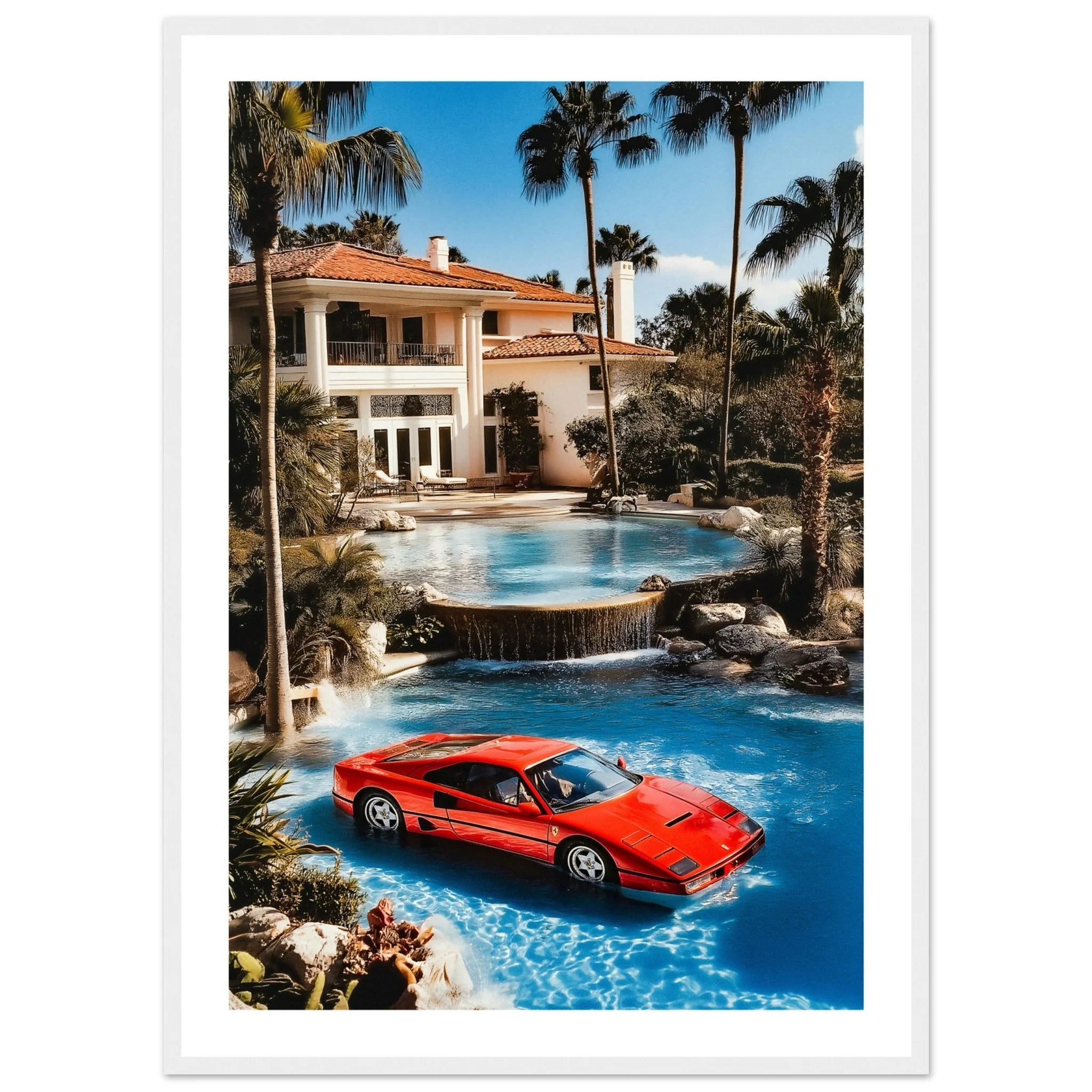 Red Car Photography Wall Art - Luxury Art Canvas