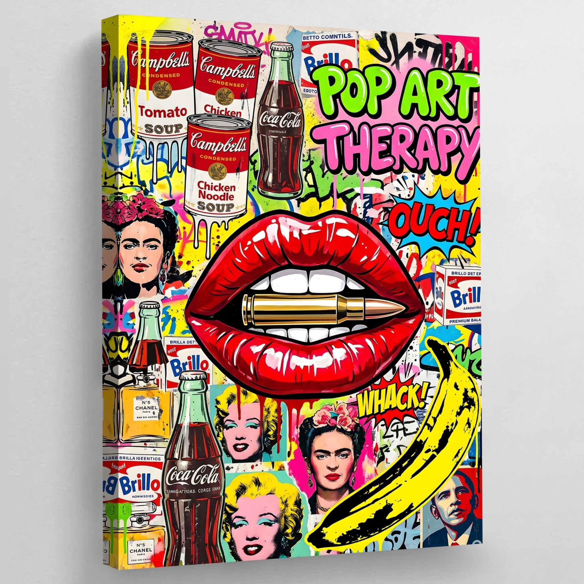 Red Lips Pop Art Canvas - Luxury Art Canvas