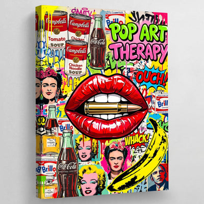 Red Lips Pop Art Canvas - Luxury Art Canvas