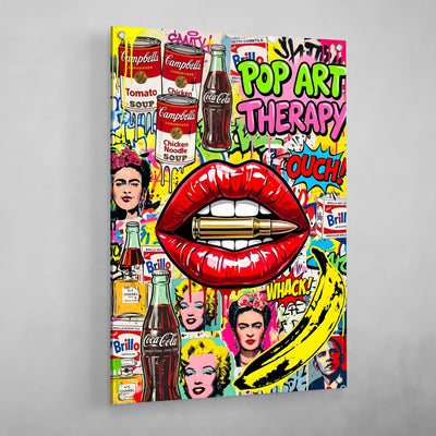 Red Lips Pop Art Canvas - Luxury Art Canvas