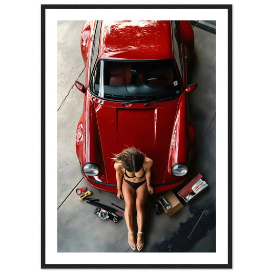 Red Porsche 911 Photography Wall Art - Luxury Art Canvas