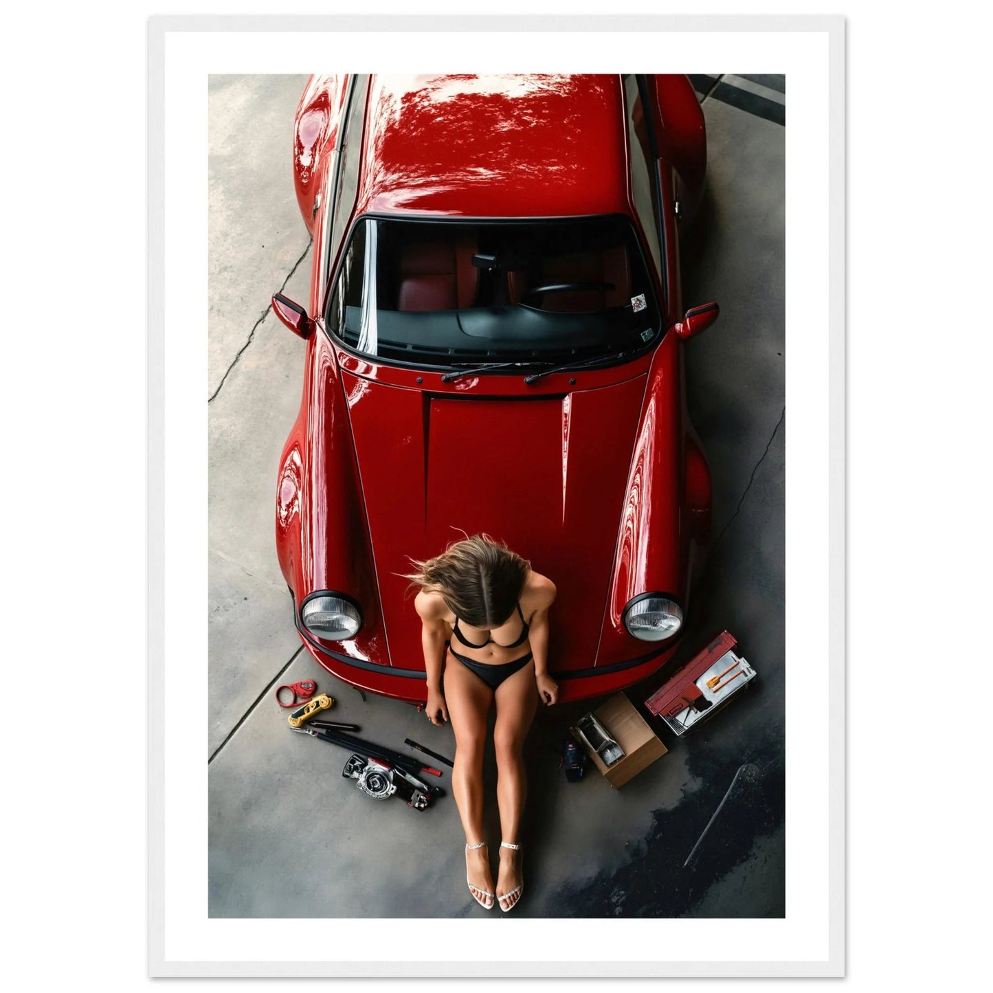 Red Porsche 911 Photography Wall Art - Luxury Art Canvas