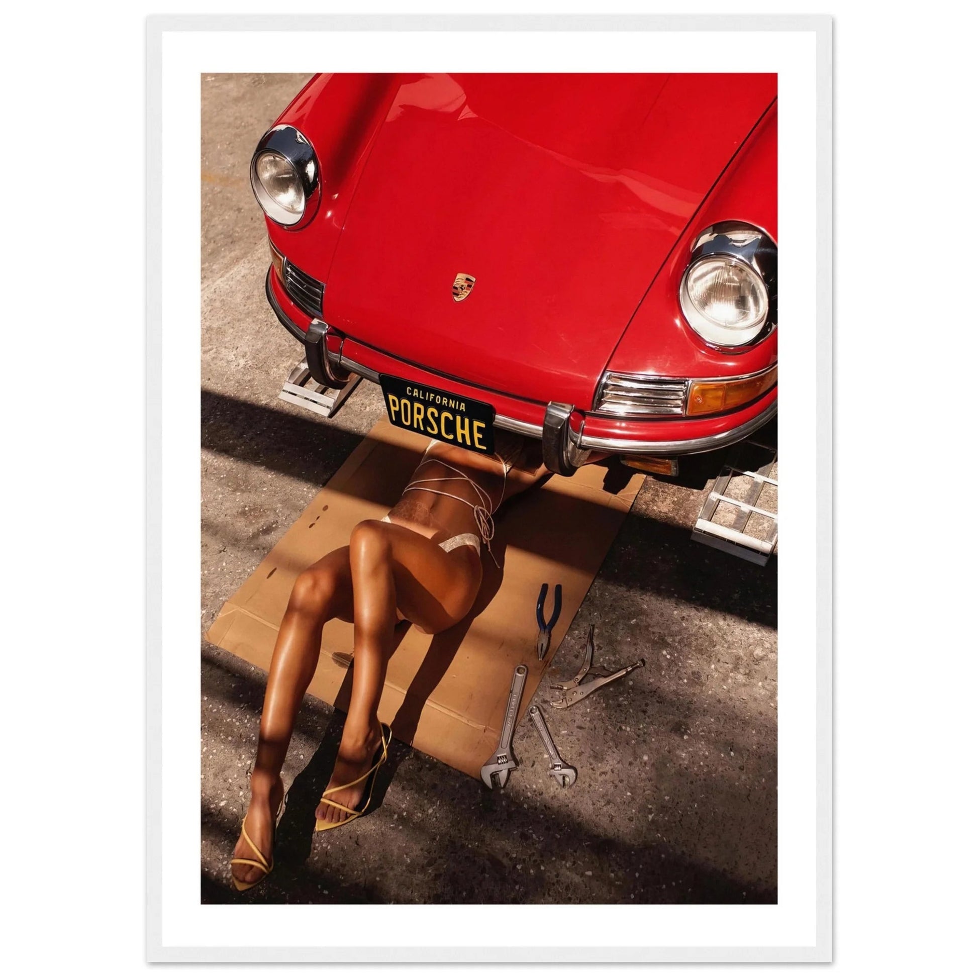 Red Porsche Photography Wall Art - Luxury Art Canvas