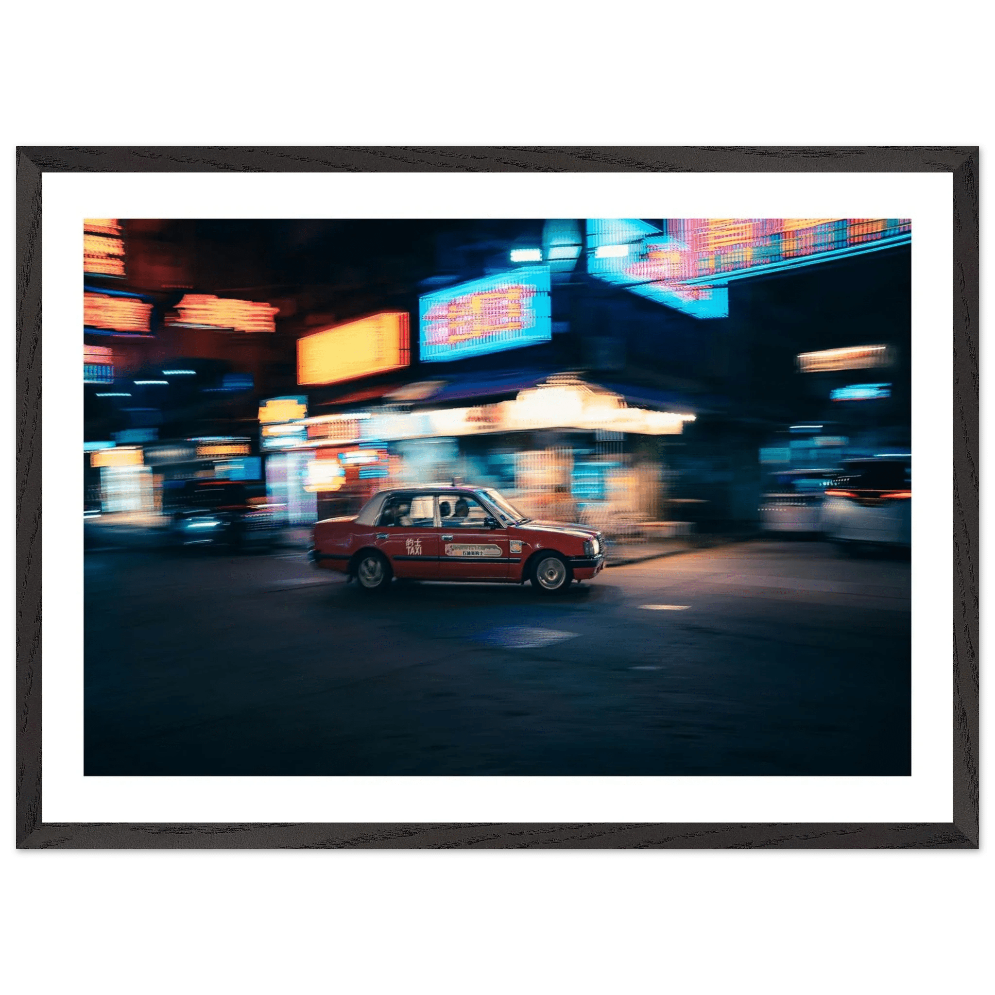 Red Taxi Hong Kong Photography Wall Art - Luxury Art Canvas