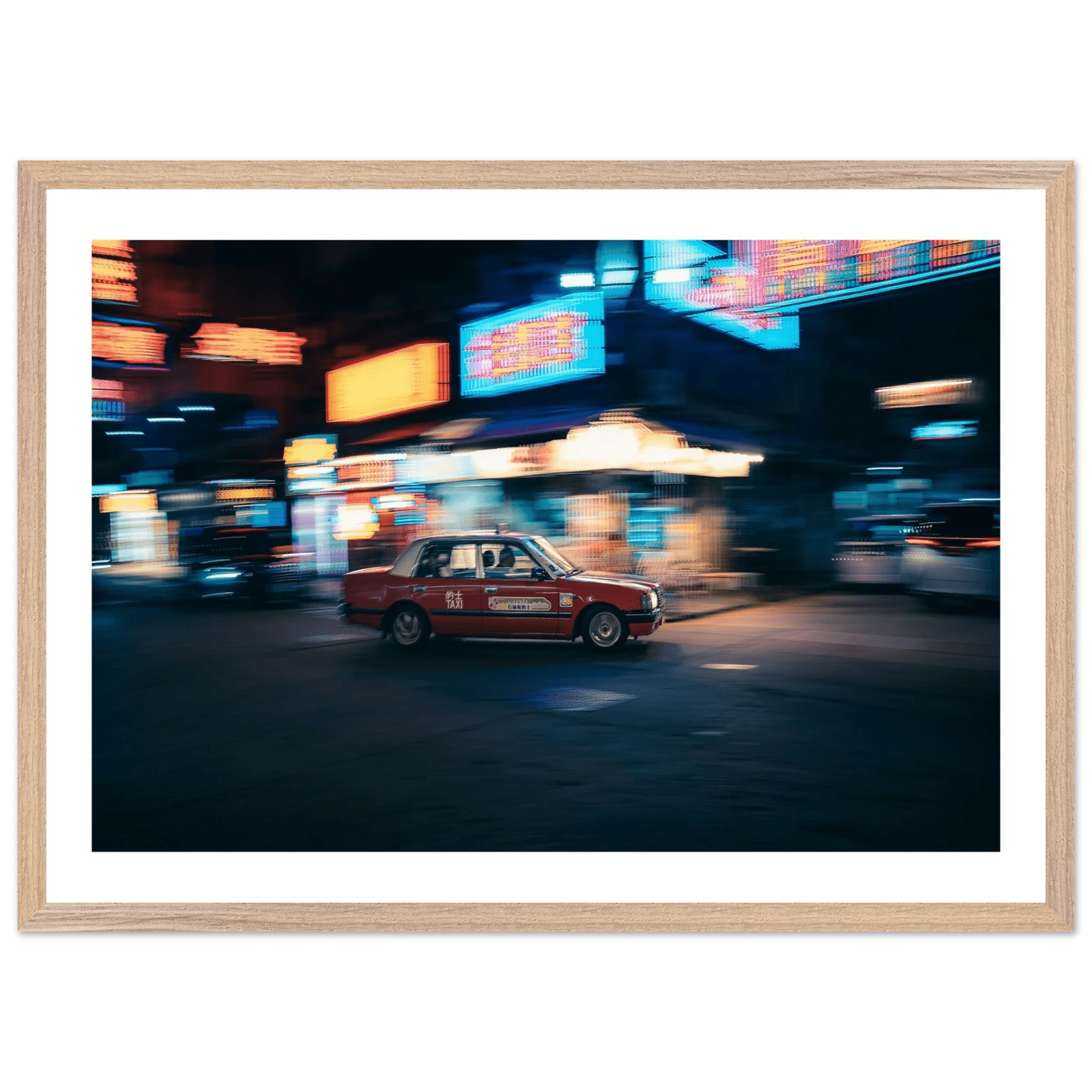Red Taxi Hong Kong Photography Wall Art - Luxury Art Canvas