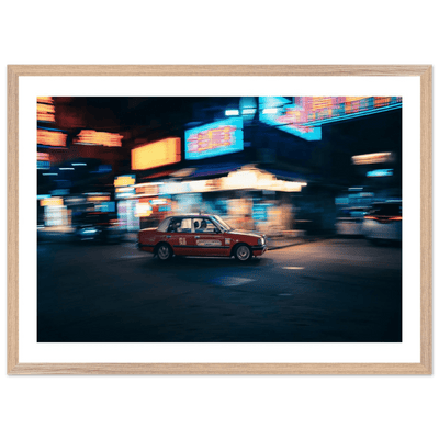 Red Taxi Hong Kong Photography Wall Art - Luxury Art Canvas