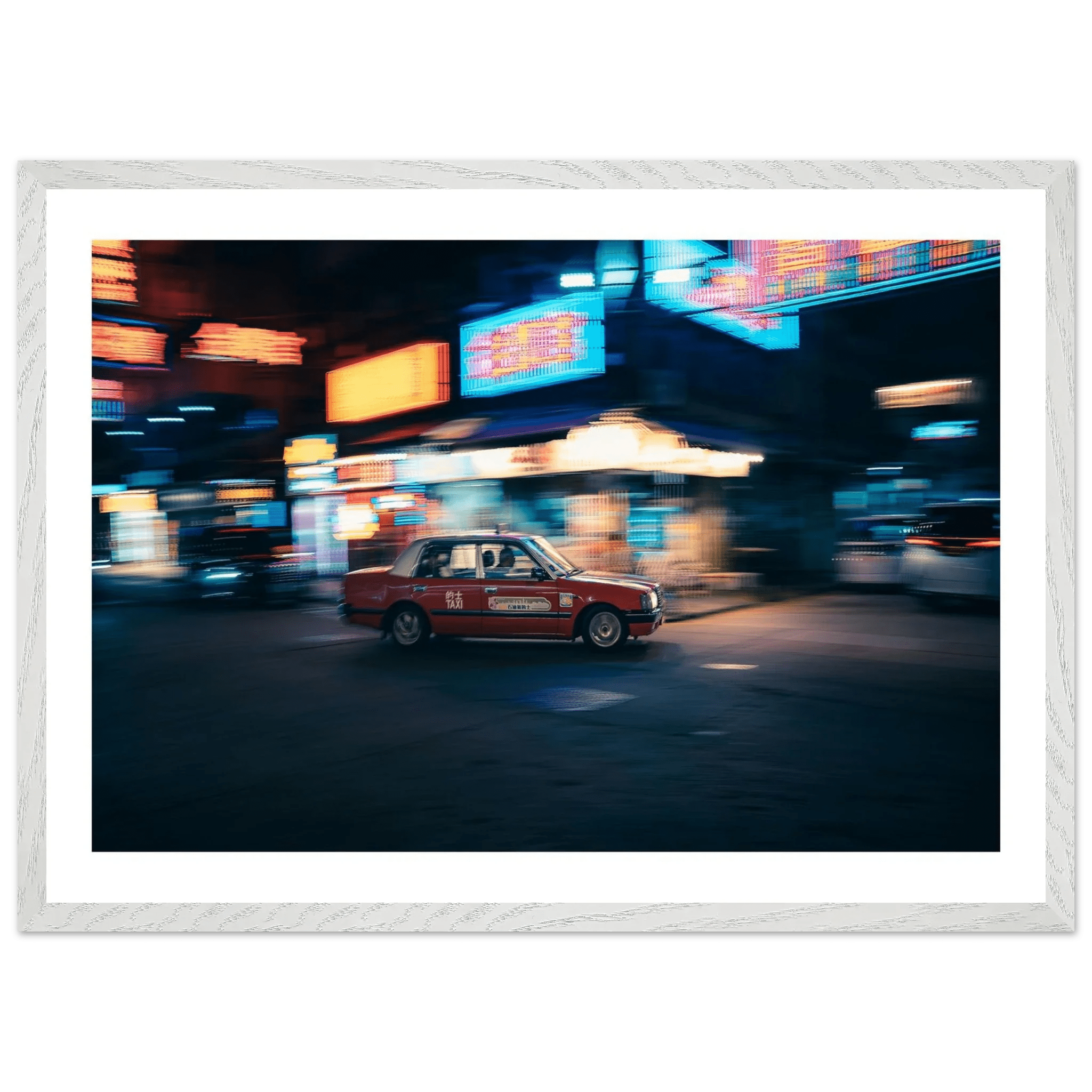 Red Taxi Hong Kong Photography Wall Art - Luxury Art Canvas