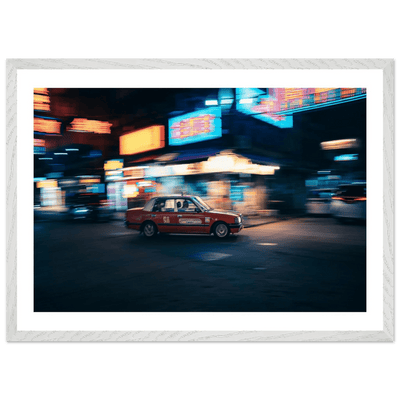 Red Taxi Hong Kong Photography Wall Art - Luxury Art Canvas