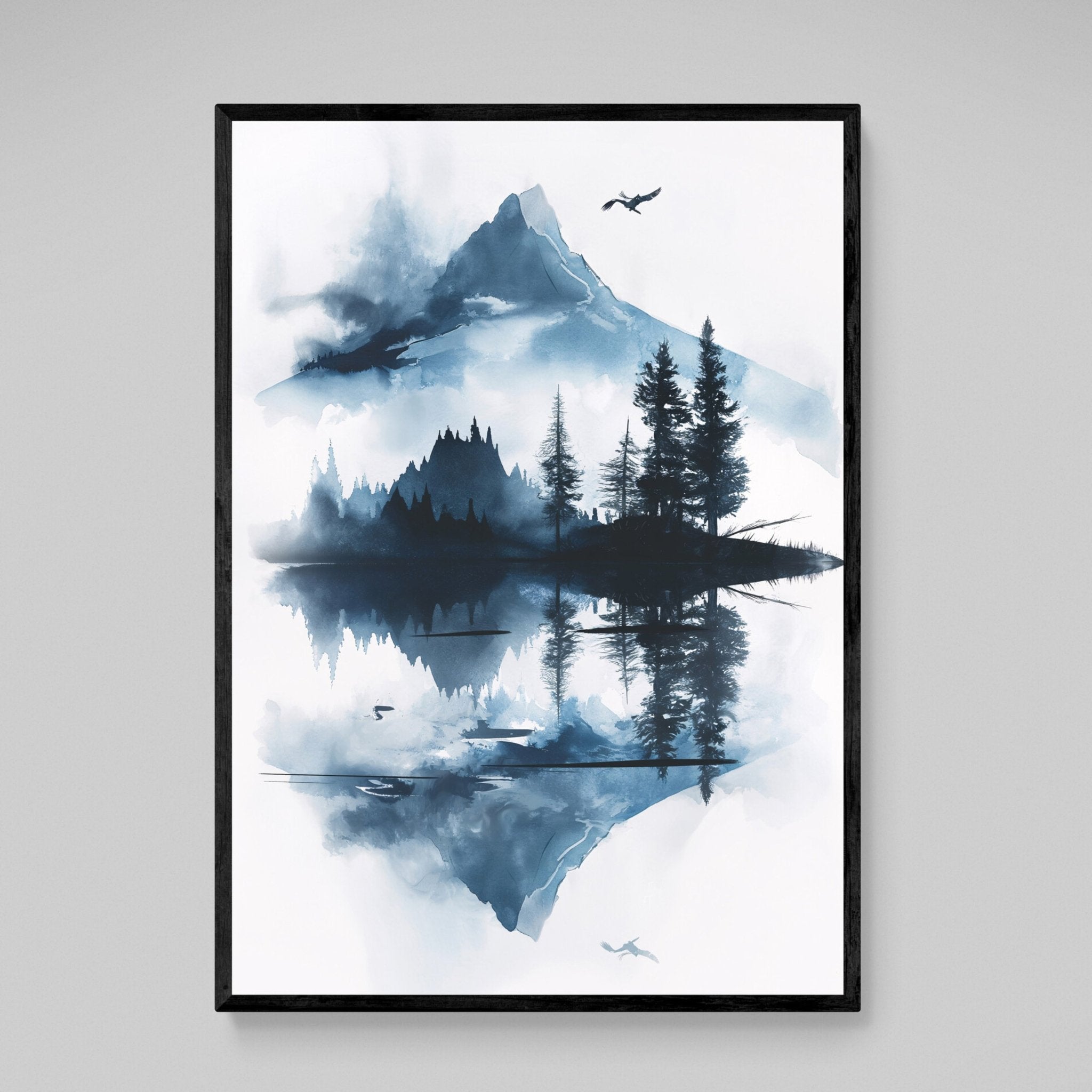 Reflection Mountain Scandinavian Wall Art - Luxury Art Canvas