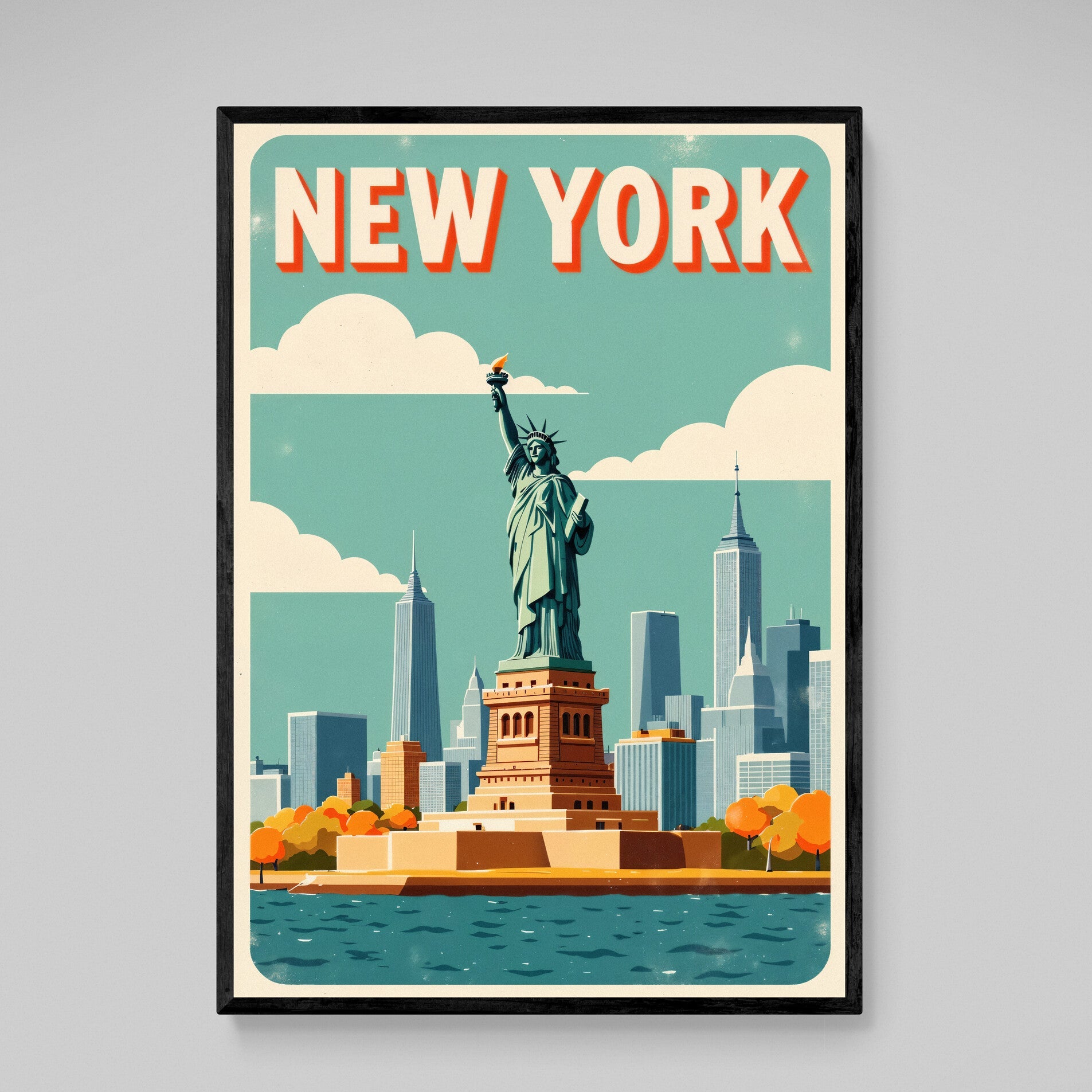 Retro Travel New York Wall Art - Luxury Art Canvas
