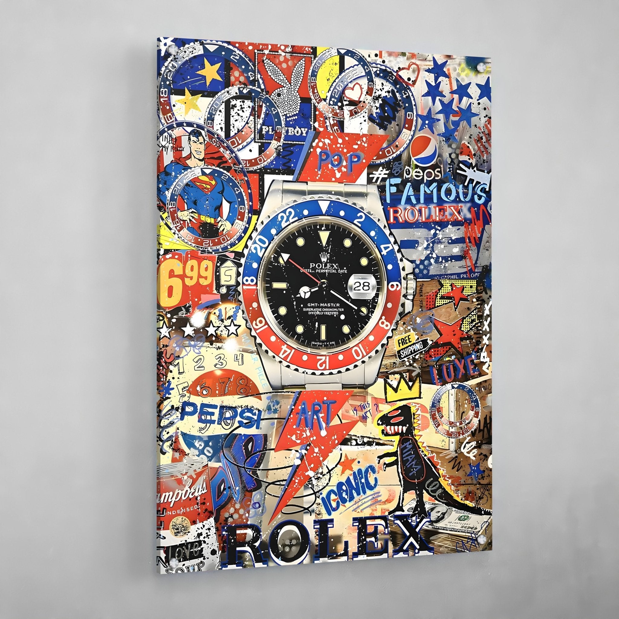 Rolex Pepsi Wall Art - Luxury Art Canvas
