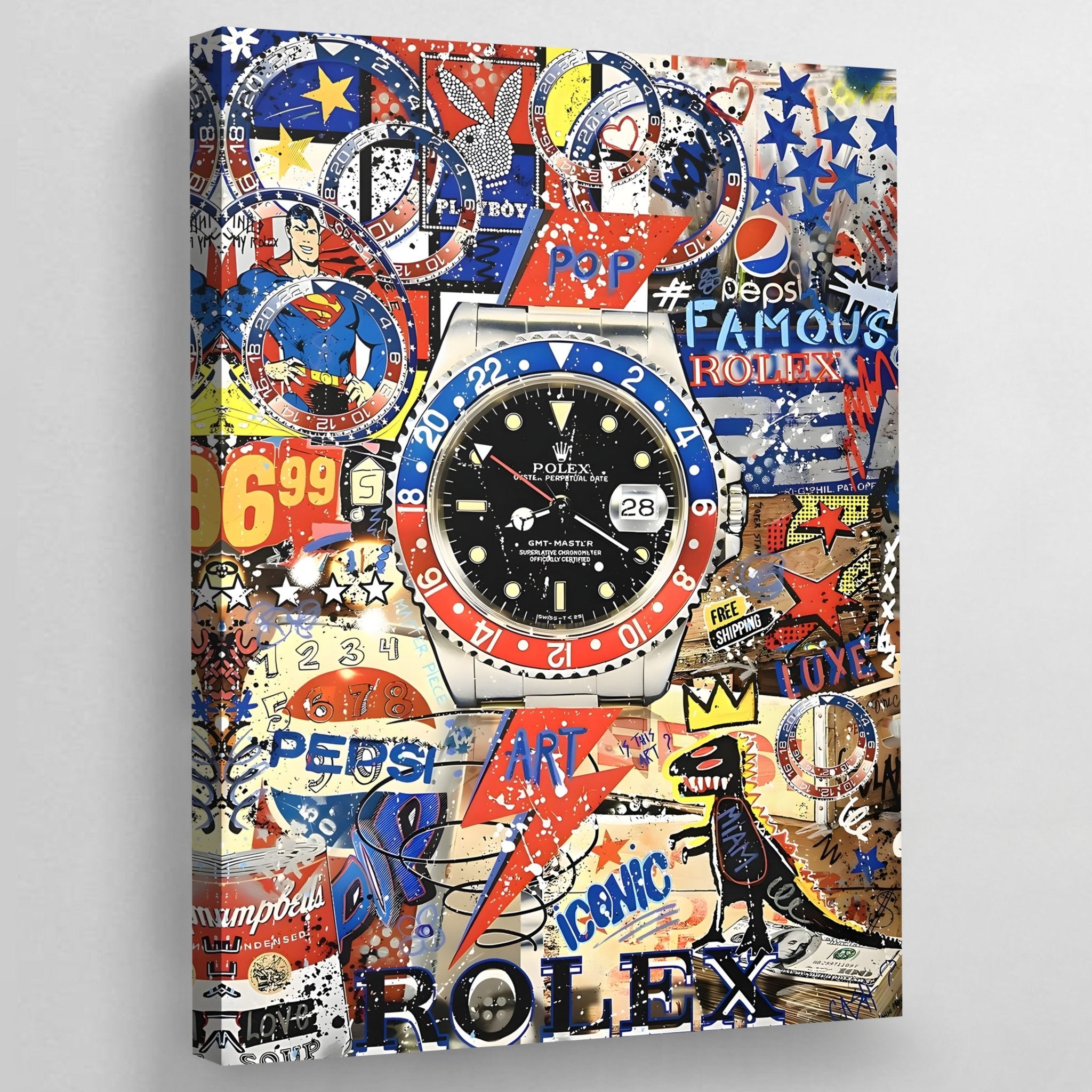 Rolex Pepsi Wall Art - Luxury Art Canvas