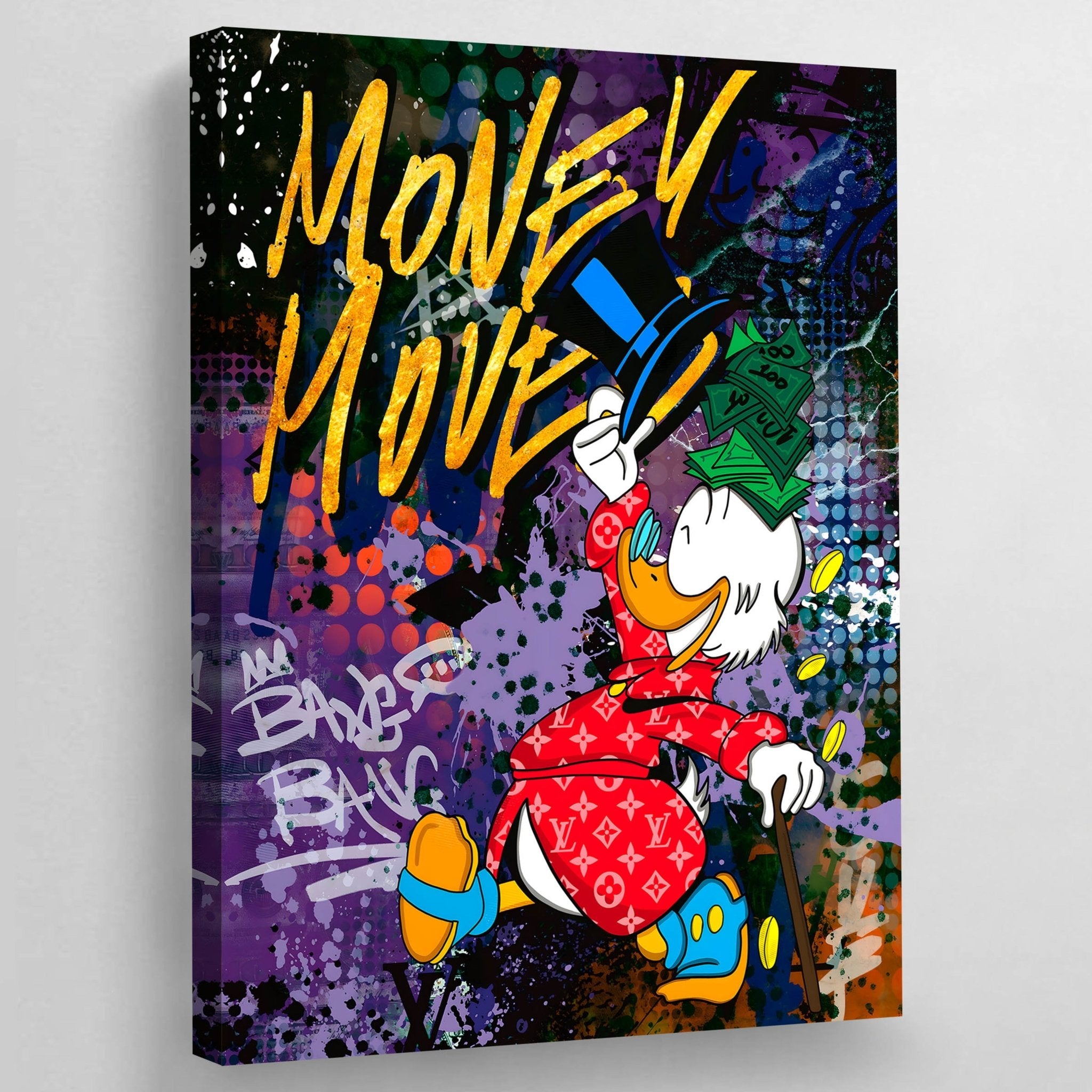 Scrooge Money Moves Canvas Wall Art - Luxury Art Canvas