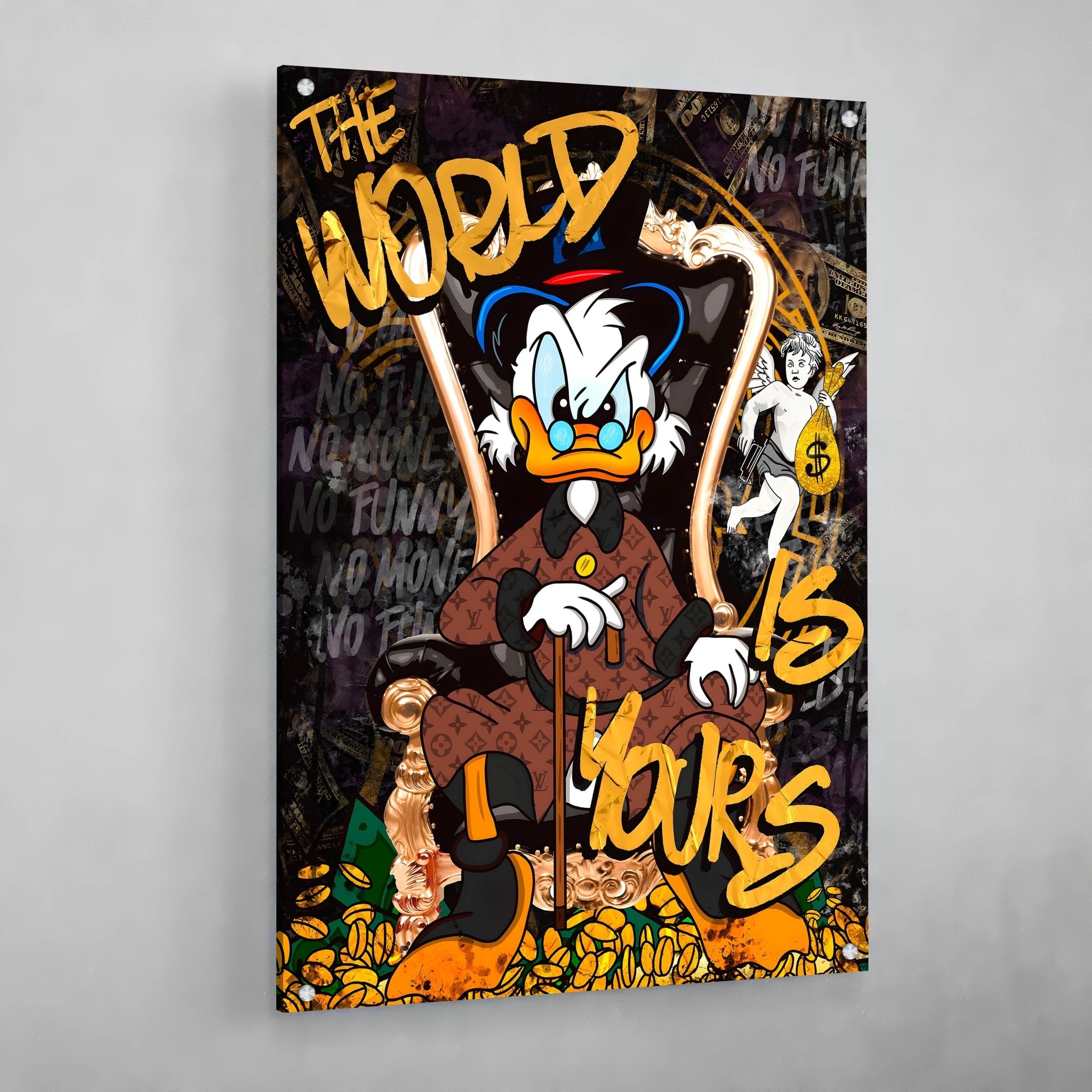 Scrooge The World Is Yours Canvas Wall Art - Luxury Art Canvas