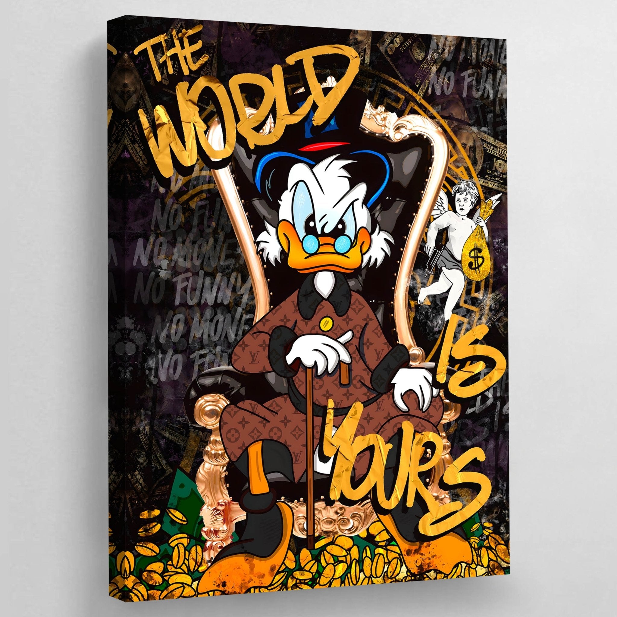 Scrooge The World Is Yours Canvas Wall Art - Luxury Art Canvas