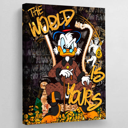Scrooge The World Is Yours Canvas Wall Art - Luxury Art Canvas