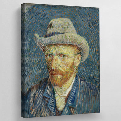 Self - Portrait With Grey Felt Hat Wall Art - Luxury Art Canvas