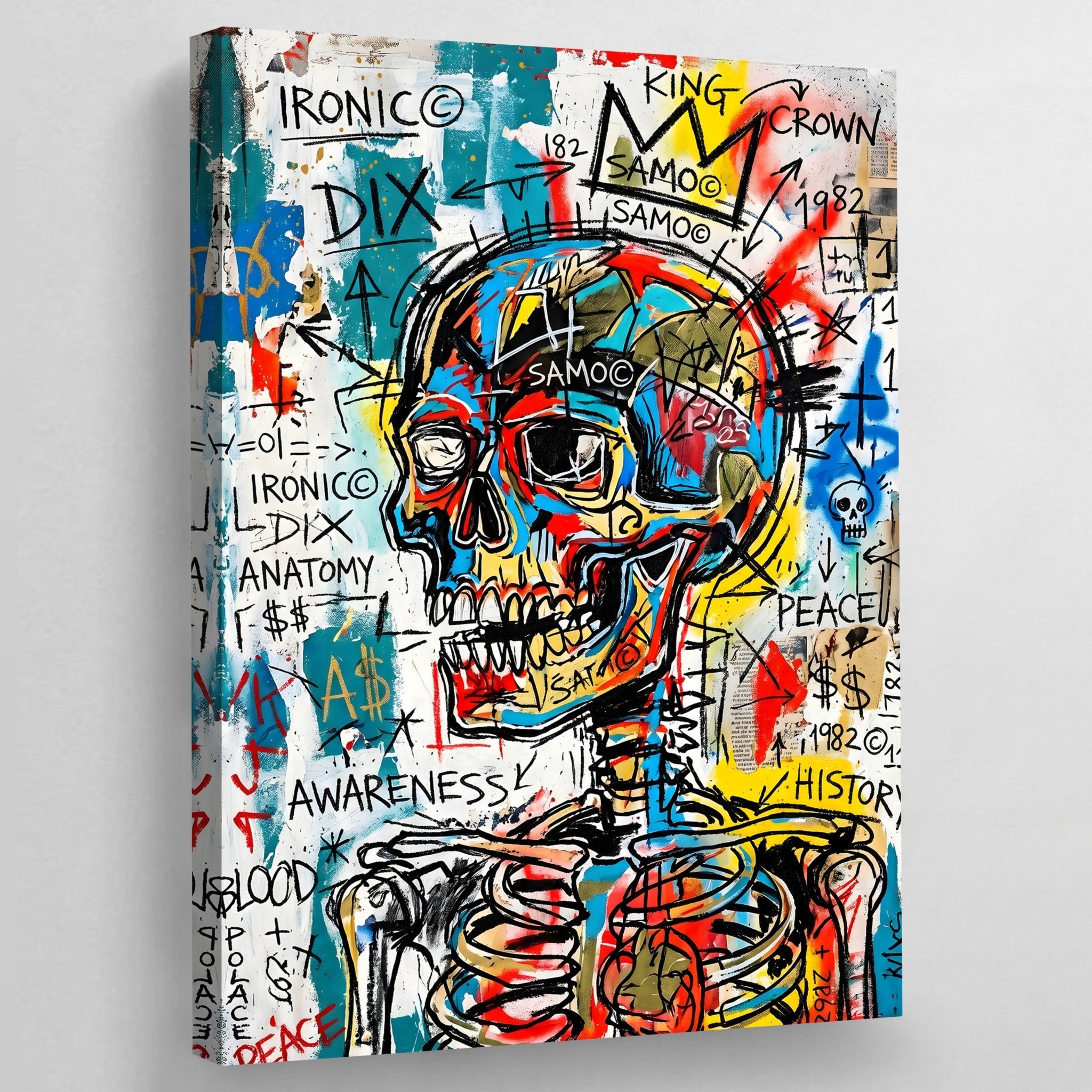 Skeleton Graffiti Wall Art - Luxury Art Canvas