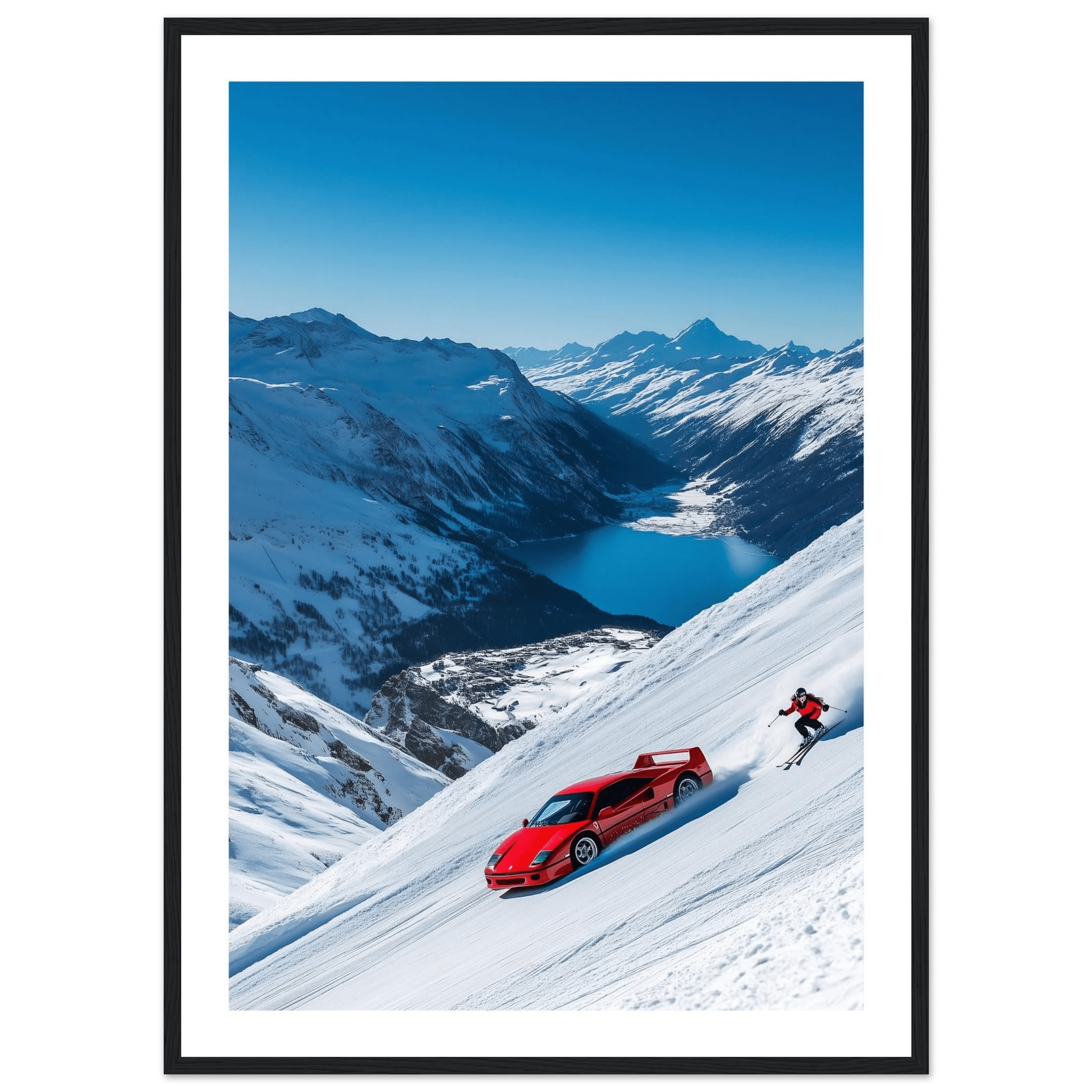 Ski Ferrari Photography Wall Art - Luxury Art Canvas