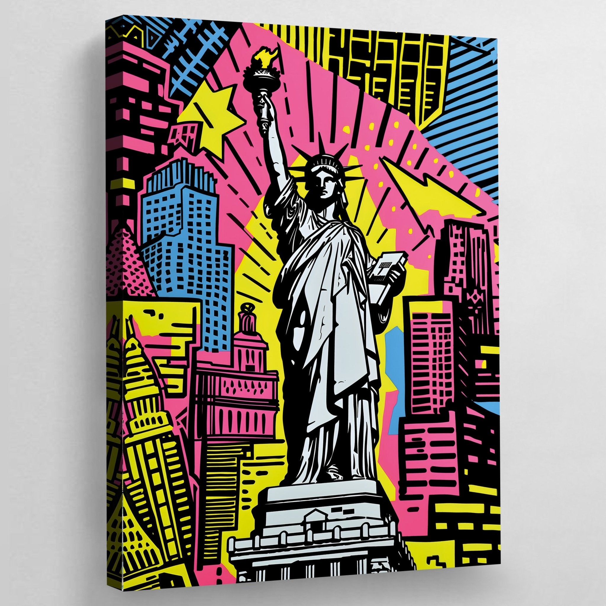 Statue Of Liberty Pop Art Canvas - Luxury Art Canvas