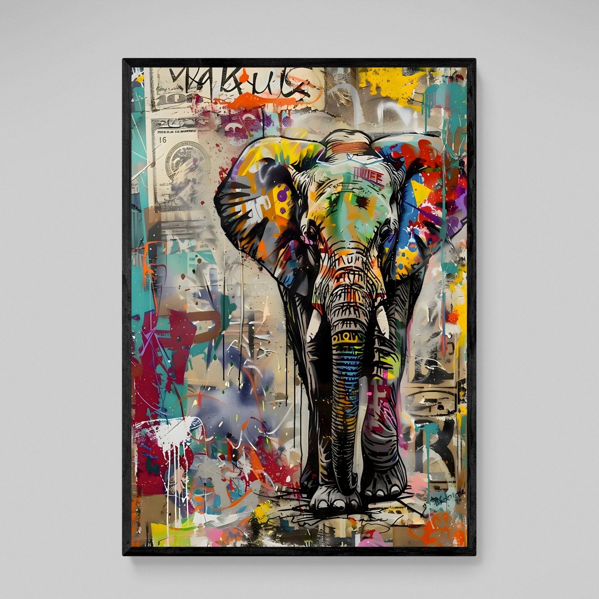 Street Art Elephant Wall Art - Luxury Art Canvas