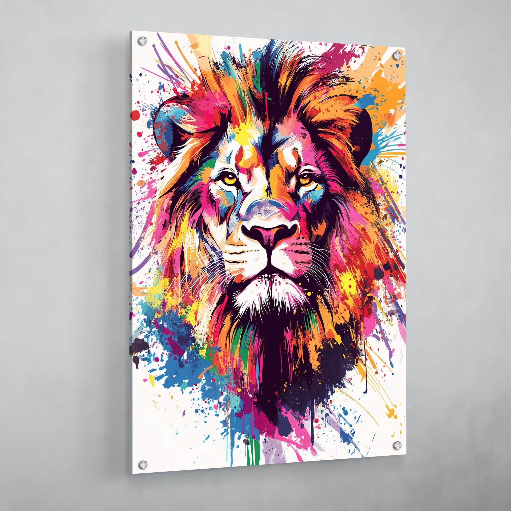 Street Art Lion Canvas Wall Art - Luxury Art Canvas