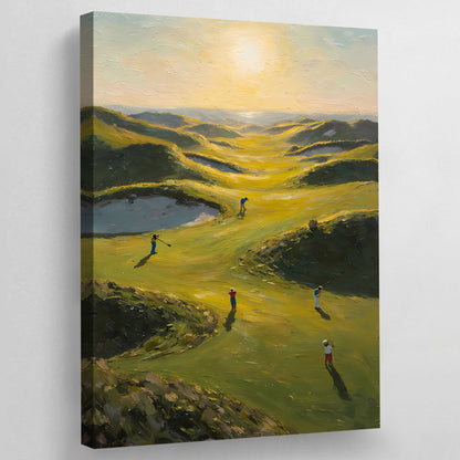 Sunset Golf Canvas Wall Art - Luxury Art Canvas