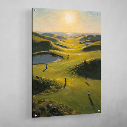 Sunset Golf Canvas Wall Art - Luxury Art Canvas