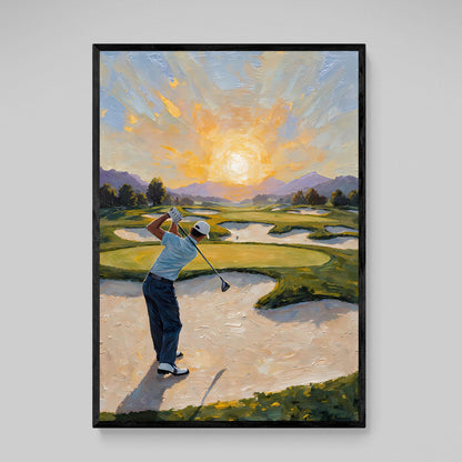 Sunset Golf Wall Art - Luxury Art Canvas